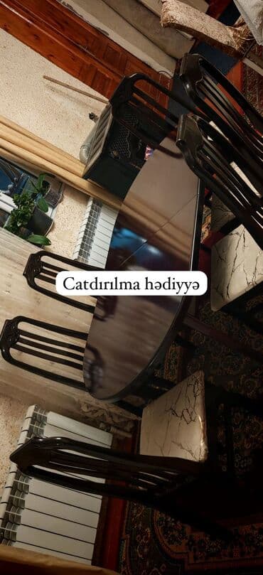 Digər mebel: AYNUR 2💃(p) Masa dəsti 6 oturacaqla açılandır səliqəli çatdırılma — 1