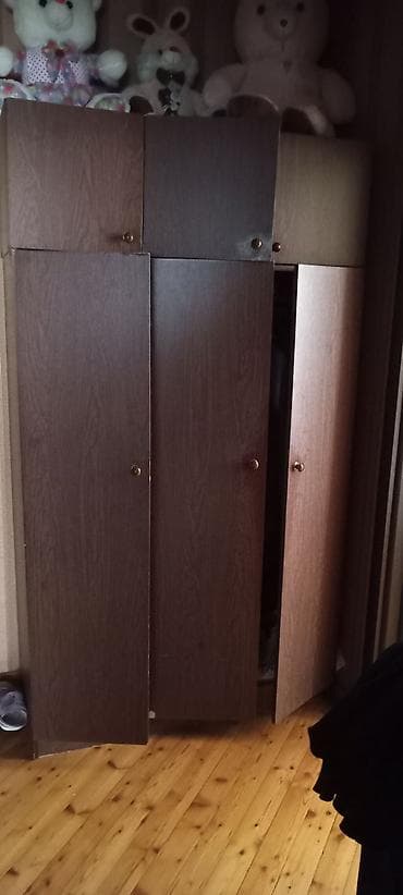 İşlənmiş, 6 qapı, Qəhvəyi, Taxta, Açılan, Düz dolab