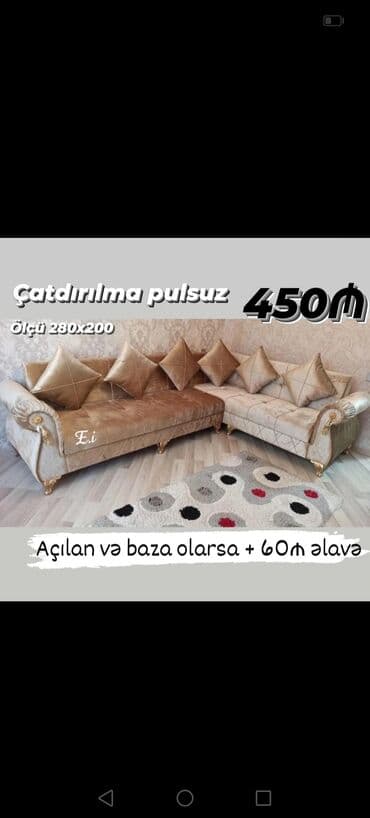 taxt uzluyu: Künc divan, Yeni, Açılmayan, Bazasız, Şəhərdaxili pulsuz çatdırılma — 19