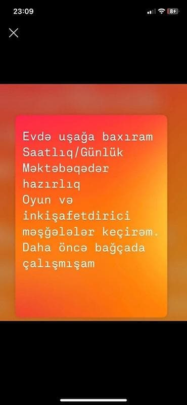 Uşaq baxımı və məktəbəqədər hazırlıq xidməti - Evdə uşaq baxımı