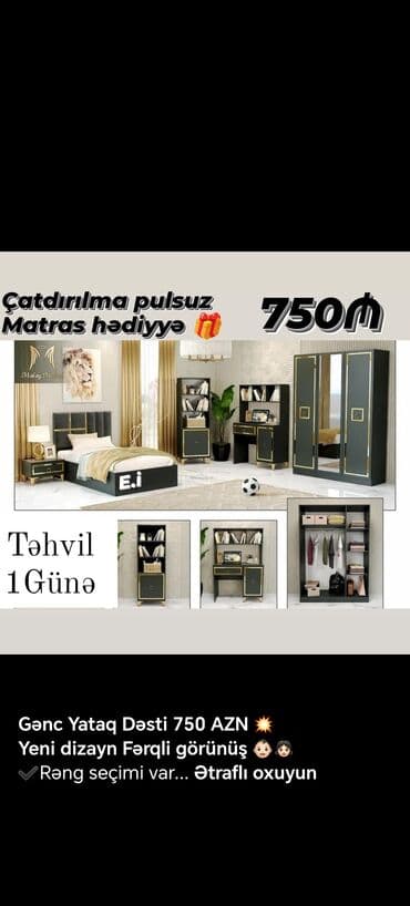 embawood tek yataq: Təknəfərlik çarpayı, Tumba, Dolab, Termo, Azərbaycan, Yeni — 1