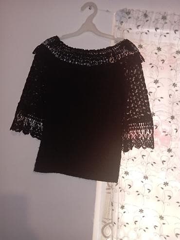 Qara krujeva bluz - Model: off-shoulder (çiyinlər açıq) - Material — 1