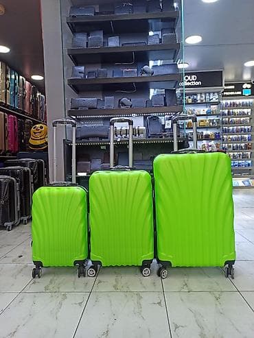 Çamadanlar: 3-lü sərnişin çamadan dəsti – parlaq neon-yaşıl rəng - Ölçülər: kiçik — 1