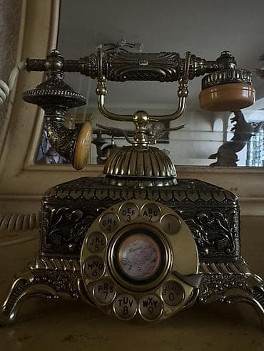 stol üstü lampa: Retro masa telefonu – klassik rotary (fırlanan) yığma diski ilə - — 3