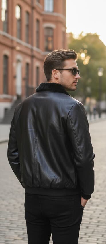 Digər kişi geyimləri: Kurtka, Dəri, Qış, L — 1