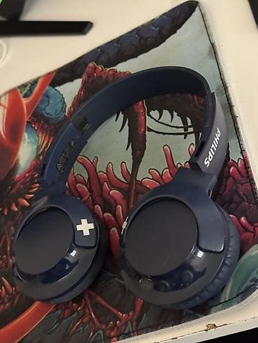 bluetooth: Philips bass 3075 simsiz on-ear qulaqcıq - Rəng: tünd mavi - — 1