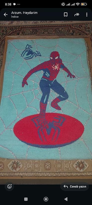 lalafo az saatlar: 2/160 ölçü xalça ipək 25 manata qaralı ağlı saçaqlı İran xalçası ölçü — 6