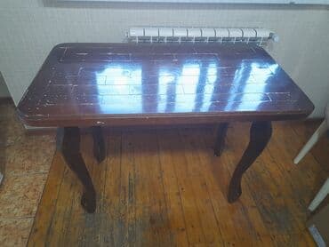 деревянный стол на кухню: Классический стол, Нераскладной, Дерево, Прямоугольный стол — 3