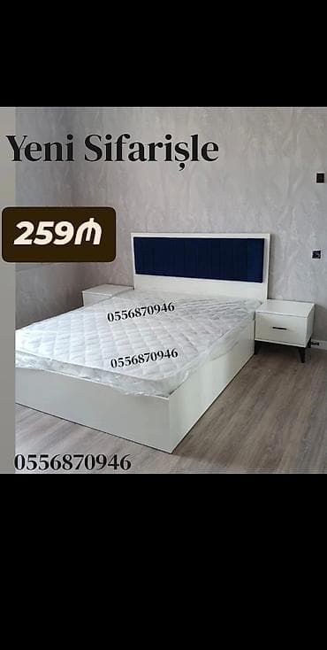 Yeni, İkinəfərlik çarpayı, Bazasız, Matras ilə, Siyirməsiz, Azərbaycan — 2