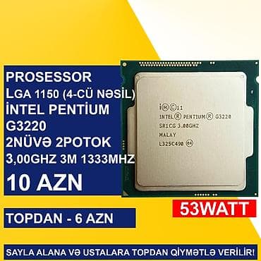 printer islenmis: Prosessorlar “LGA 1150 (4cü nəsil) İntel Pentium” SAYLA ALANA VƏ — 2