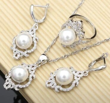 Qiymətli daşlar: Dəstə daxildir: Üzük, Sırğa, Sep, Gümüş, 925 Əyar — 2