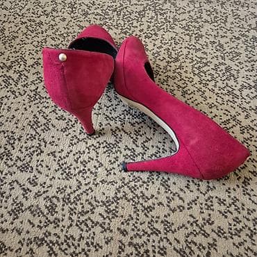 Tuflilər: Qadın qırmızı (şərab rəngi) hündürdaban tufli - Model: klassik pump - — 1