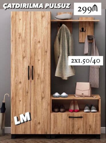 мебель для прихожей: Dəhliz üçün çoxfunksiyalı giriş mebeli dəsti Qiymət: 299₼ Ölçü — 1