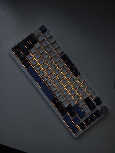 server qiymetleri: Ajazz AK75 Pro White & Blue | RGB | Huano × Ajazz Blue Linear — 6