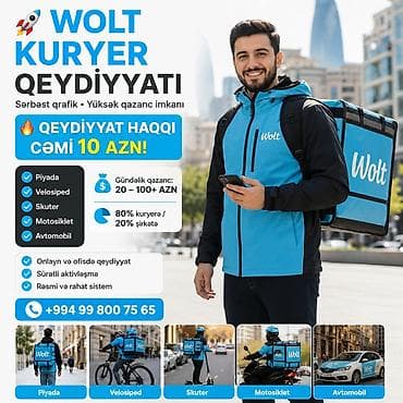 Sürücü-kuryer tələb olunur, Şəxsi nəqliyyat vasitəsi ilə, Gündəlik ödəniş, Təcrübəsiz