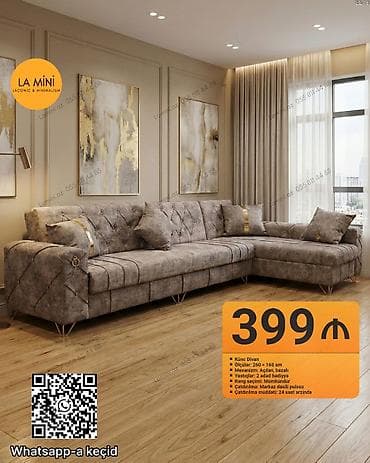 iki neferlik divan: Künc divan, Açılan, Bazalı, Parça, Şəhərdaxili pulsuz çatdırılma — 1