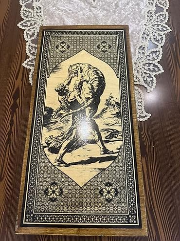 Taxta nərd–şahmat–damalıq dəsti - Material: keyfiyyətli laklı ağac