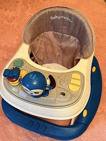 Tibbi məhsullar: Uşaq gəzdirəni – Babywalker - Rəng: mavi-ağ-boz - Yumşaq, yüksək bel — 3