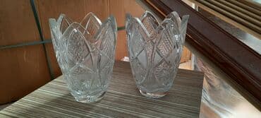 dekor: Sovetin təmuz xurustal vazası.Birində xırda qopuq var.diqqətlə baxanda — 1