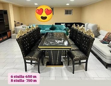 demir qapi modelleri: Qonaq otağı üçün, Yeni, Açılmayan, Dördbucaq masa, 6 stul — 1