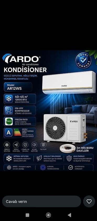tablet sat: Kondisioner AUX, Yeni, 20-25 kv. m, Split sistem, Kredit yoxdur, Ödənişli quraşdırma — 3