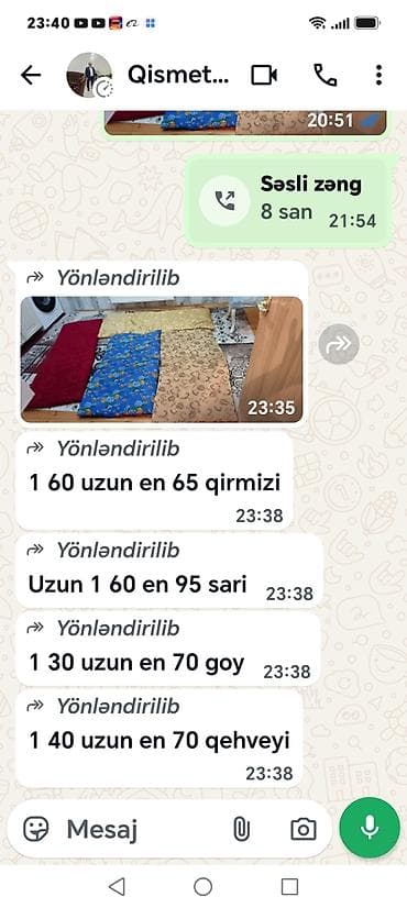 artex gel qiyməti: Taxt döşəyi 20 Manat. Taxt yorqan 15 manat yun. Balaca disklər ədədi 6 — 1