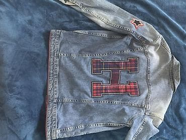 ust: Uşaq üçün cins gödəkçə - Klassik açıq-mavi denim material - Ön — 2