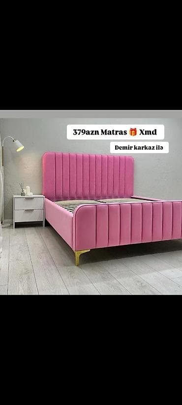 Məhsul: Yumşaq başlıqlı çarpayı (pembe rəng) - Düz xətli, dikey at lalafo.az Məhsul: Yumşaq başlıqlı çarpayı (pembe rəng) - Düz xətli, dikey