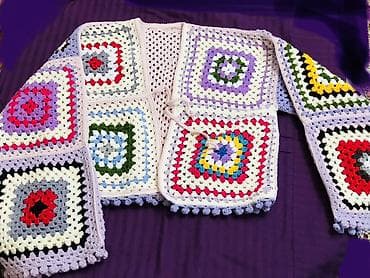 kolej jaket: Rəngarəng əl işi toxunma kardiqan - Dizayn: Klassik “granny square” — 8