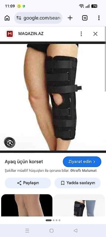 Ortozlar: Diz immobilizatoru – ayaq üçün ortopedik korset - Tətbiq sahəsi: diz — 1