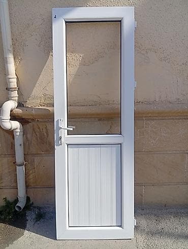 Plastik (PVC) qapı - Material: ağ PVC profilli çərçivə - Dizayn