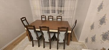 Qonaq otağı üçün, Açılmayan, Dördbucaq masa, 8 stul