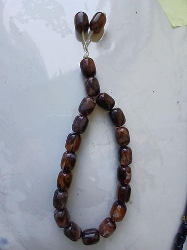 mercan tesbeh: Təsbeh – qəhvəyi tonlarda daş muncuqlu - Material: cilalanmış daş — 1