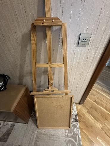 taxta dəzgah: Taxta rəssam molberti.yaxşı vəziyyəydə - Material: təbii ağac (şam — 3