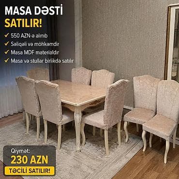 AYNUR 2 💃 ✨ Masa dəsti satılır ✨ ✔️ 550 AZN-ə alınıb ✔️ Səliqəli və