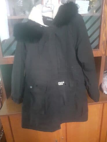 Dəstlər: Qara rəngli qız üçün qış plaşı/kaban - Model: kapüşonlu, uzun - — 2