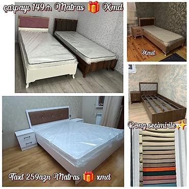 sistem sekilleri: Təknəfərlik çarpayı, Matras ilə, Siyirməsiz — 1