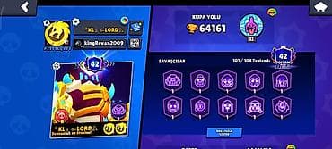 xonca satisi: Brawl Stars hesabı - Kupa yolu: 64,161 - Prestij: 42 - Döyüşçülər — 2