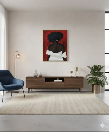 Rəsm əsəri – kətan üzərində akril - Mövzu: arxadan görünüşlü zərif