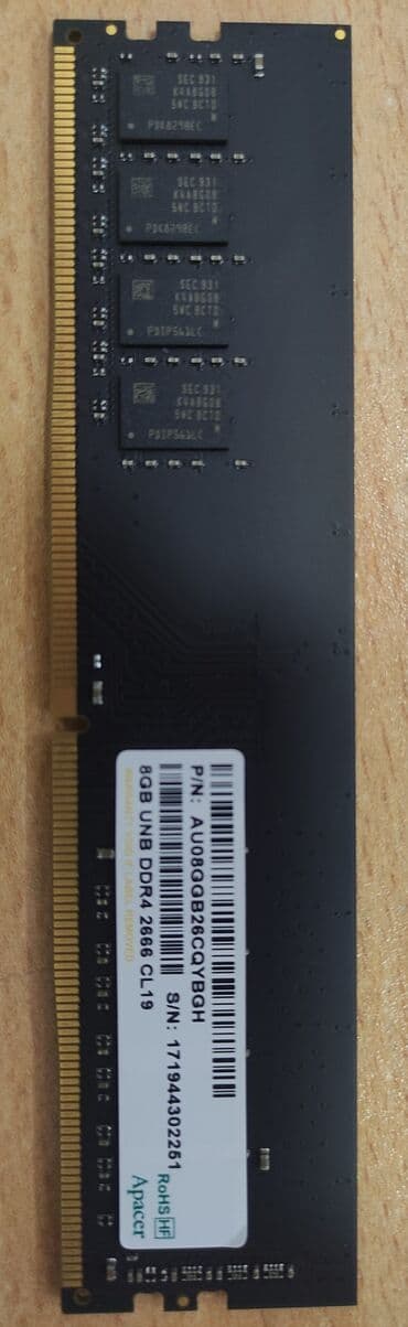 Operativ yaddaş (RAM) Apacer, 8 GB, 2133 Mhz, DDR4, PC üçün, İşlənmiş