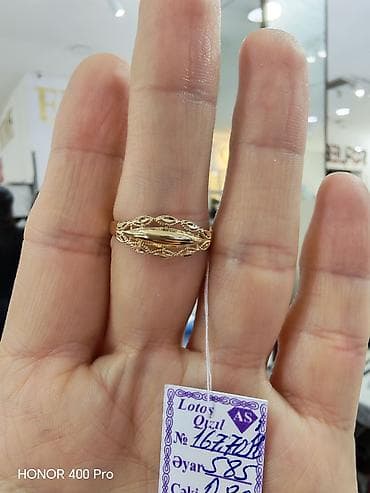 Üzük, Sarı qızıl, 585 Əyar, Qaşsız — 2