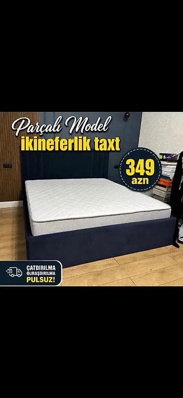 Parçalı model ikinəfərlik taxt. - İki nəfərlik ölçü, sadə və modern