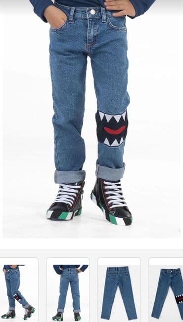 kişilər üçün cins gödəkçələr: Cins şalvar, Oğlan üçün, 9 - 10 yaş — 1