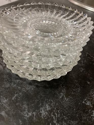 Qab-qacaq dəsti – şirniyyat/nəzakət boşqabları - Şüşə boşqablar — 1