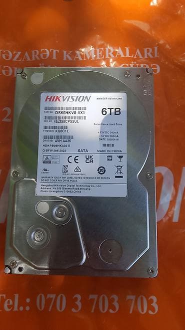 Hikvision DS60HKVS-VX1 6TB SATA sərt disk Az islenib. Qiymetde