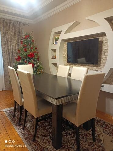 Табуретки: Для гостиной, Нераскладной, Прямоугольный стол, 6 стульев — 1