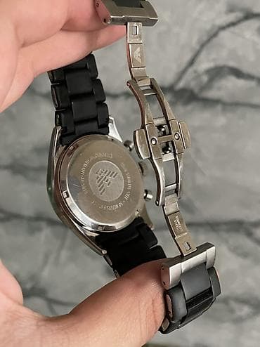 euro wolf utu: İşlənmiş, Qol saatı, Emporio Armani, rəng - Qara — 6