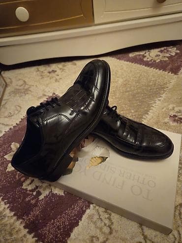 Klassik kişi ayaqqabısı – qara rəng, bağcıqlı model - Üst hissə