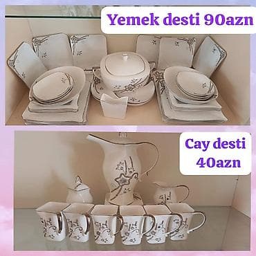 ev esyalari ucuz: Nahar dəsti, rəng - Ağ, Farfor — 1