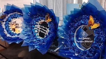 ad günü bəzəkləri: Buketlər, səbətlər — 4